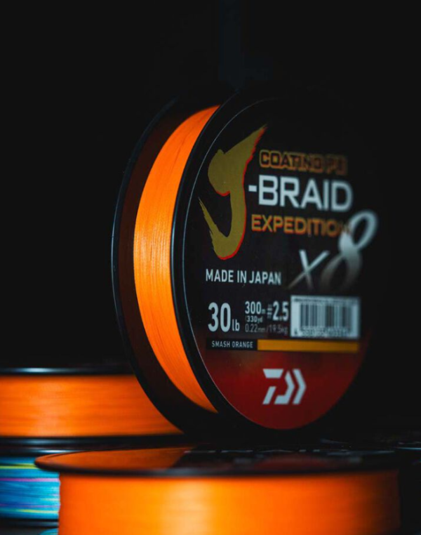 This is a photo of Daiwa J-Braid Expedition Braid Line Orange